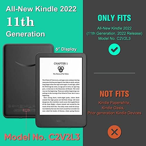 Caso Shzrgarts para todos os novos Kindle 11ª geração 2022 Liberação - capa de couro PU fm