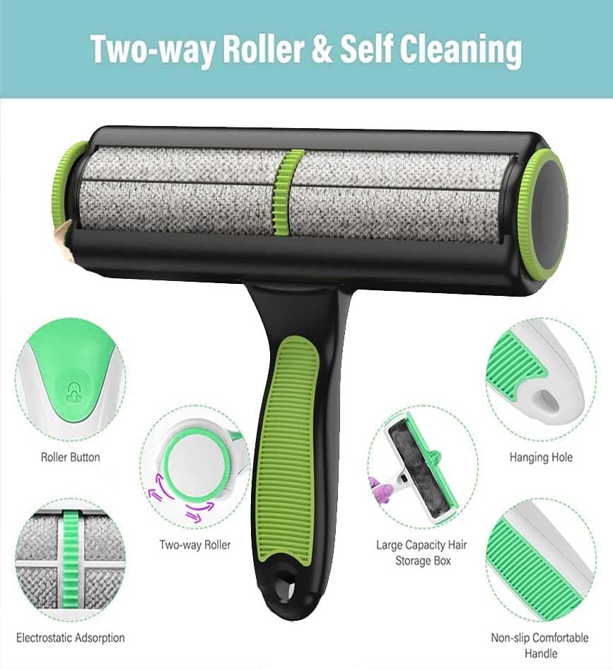 Removedor de pêlos Rollo -rolo -Roller de fiapos reutilizável Removedor de pêlos para móveis, sofá, carpete,