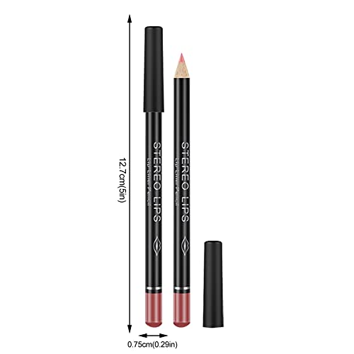 Lip Gift Lipliner Conjunto de cor de moda de moda à prova d'água 12 caneta para feminino Lipstick Lip Gloss