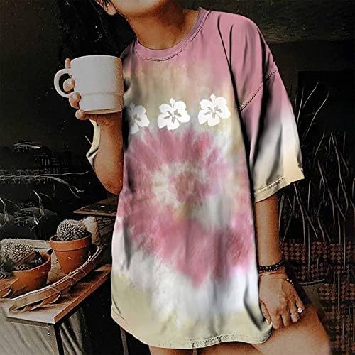 Lounge de algodão de manga curta Faixa solta Blusa de tinta vitoriana Tee feminina Tee Graphic Tee