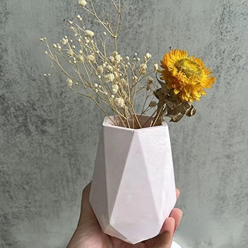 Héxágon Diamond Diamond Vase Gesso de concreto Flower Pot Silicone Mold Plantas suculentas Cimento Argila Mold