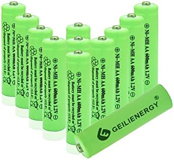 Geilienergy 12 pacote Nimh AA Baterias recarregáveis ​​para luzes solares com 20 pacote de baterias recarregáveis ​​NICD AA para luzes solares