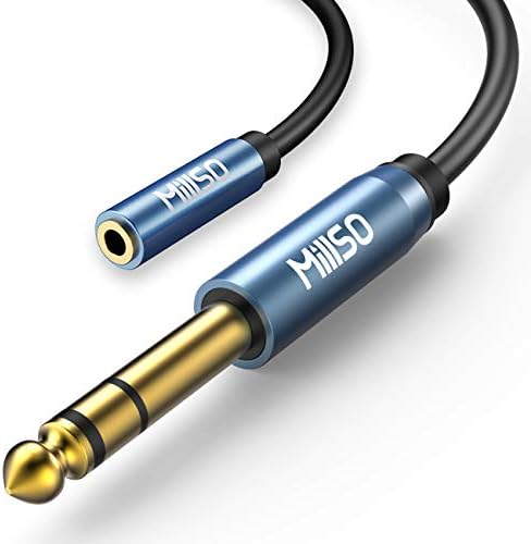 Millso 1/4 a 3,5 mm Adaptador de fone de ouvido TRS 6,35 mm 1/4 macho a 3,5 mm 1/8 Adaptador de