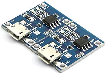 Maxmoral 2pcs tp4056 placa de carregamento de bateria LIPO Micro USB Porto de lítio Módulo de carregador de