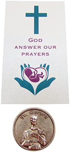 São Gerard Token e oração para engravidar o conjunto de fertilidade do cartão sagrado