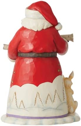 Enesco Jim Shore Heartwood Creek Santa com estatueta de animais, 8,5 polegadas, multicolor