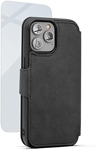 Carteira de Torno -S, projetada para iPhone 14 Pro Max Case com suporte de cartão - Flip Folio com protetor