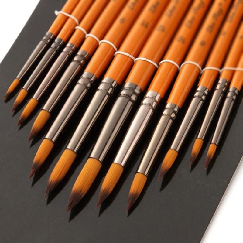 Feer 12pcs/conjunto Art Pen Hook Line Nylon Wood Blinces para o kit de suprimentos de arte a aquarela de pintura