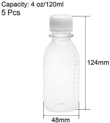 uxcell 4 oz/120ml de laboratório de plástico garrafa química reagente de boca pequena líquido/contêiner de armazenamento
