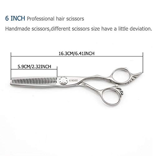 Tesoura de corte de cabelo de 5,5 polegadas e tesoura de tesoura de 6 polegadas de barbas de barbeiro, corte