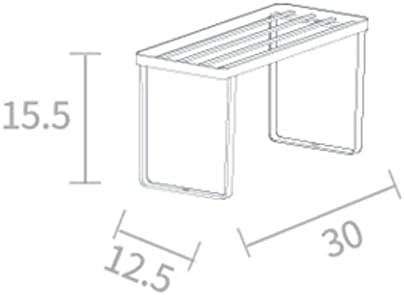 Xjjzs prateleira - prateleira dobrável de metal em 2 níveis, organizador para prateleira de armazenamento de aço inoxidável em 2 níveis, retângulo