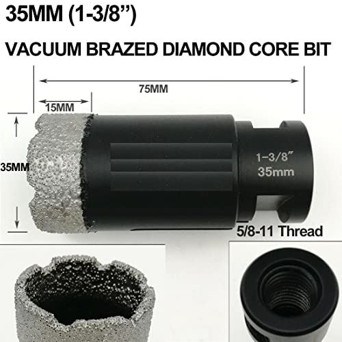 Broca de broca de núcleo de diamante de 1-3/8 Broca de broca serra de tolerância zero moagem de moagem de