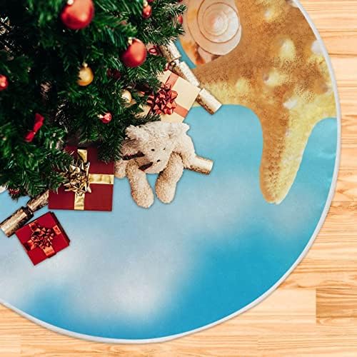 Baxiej grande saias de árvore de Natal Mat Seachell and Starfish, Winter Natal de férias de festas de decoração