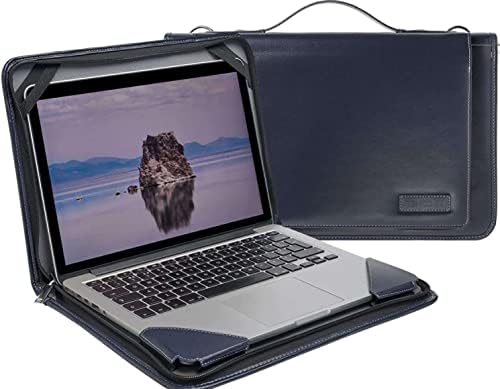 Broonel Blue Leather Laptop Messenger Case - Compatível com o Huawei Matebook D 14