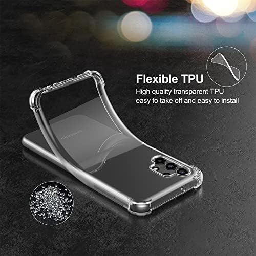 Caso Cresee para Samsung Galaxy A13 LTE / A13 4G, cobertura cristalina com pára -choques de canto reforçado, capa de telefone TPU flexível à prova de choque para Galaxy A13 4G - transparente transparente