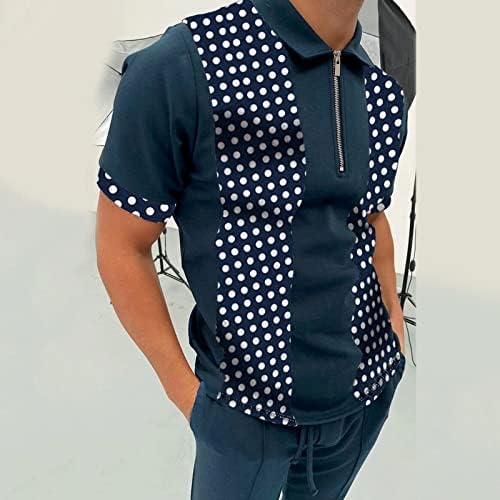 Camisas de vestido masculinas de verão masculino de moda casual de tampa zíper de colarinho