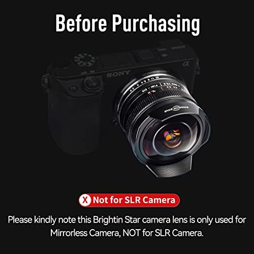 Brightin STAR 7,5 mm f2.8 Manual de peixe foco lente Prime para câmeras de espelho da Panasonic
