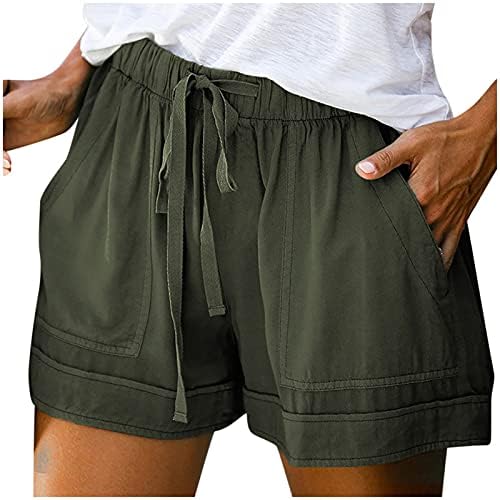 Shorts para mulheres plus size de tamanho casual calça curta cintura elástica cintura confortável