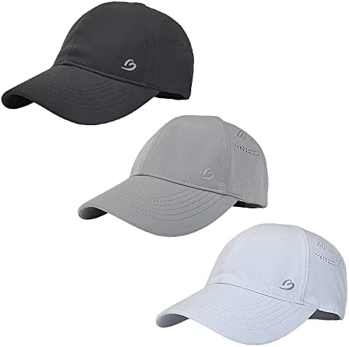 3 Pacote de tampas de beisebol ajustáveis ​​para homens, melhores chapéus esportivos para corrida, tênis, golfe