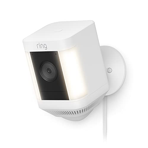 Anel Spotlight Cam Plus, plug-in | Conversa de mão dupla, visão noturna colorida e sirene de segurança