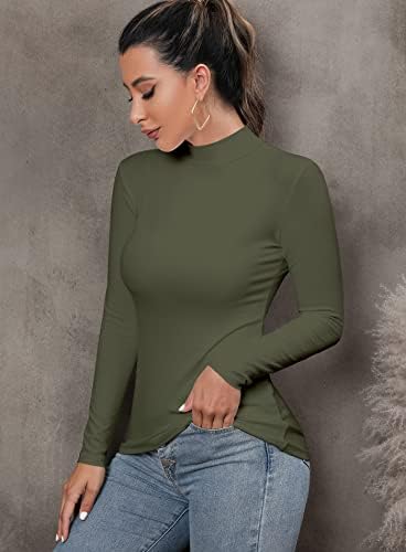 FOUGEDE MULHERES MUSELELES MAKELECE TURTLENECK Classic Modyable Modyable Stretch Tops Slim Tops