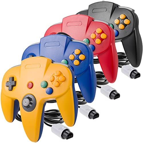 4 Pack 64 Controller, InnExt Wired Game Pad Joystick [3D Analog Stick] para 64 - Plug & Play