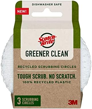 Scotch-Brite mais verde limpo Reciclagem de círculos de lavagem, para lavar louça e limpeza de cozinha,