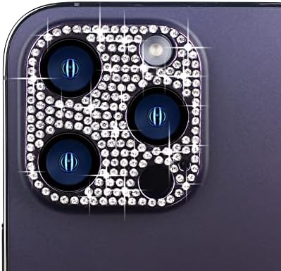 OMORRO para iPhone 14 Pro Max Bling Camera Lente Capa Protetor, 3D Glitter Crystal Diamond Rhinestone Anti-arranhão