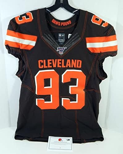 2019 Cleveland Browns Trevon Coley 93 Game usou Brown Jersey 100 NFL Patch 46 5 - Jerseys não assinados