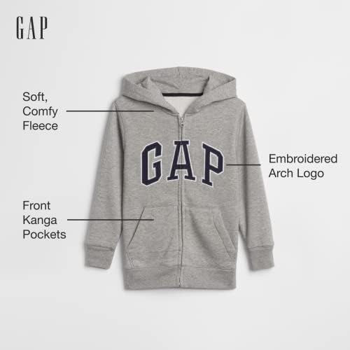 Gap boys 'logotipo capuz com capuz com zíper completo de zíper