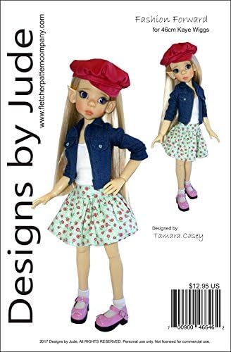 Designs de Jude Fashion Forward Printed Sewing Pattern para 46cm Kaye Wiggs MSD BJD Dolls