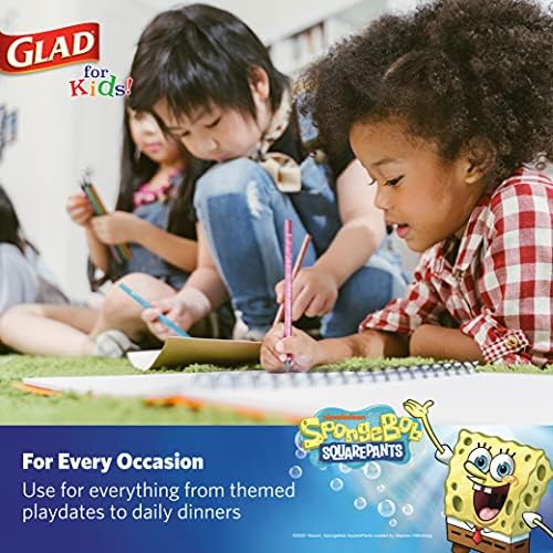 Feliz para crianças esponjas bob squarepants canudos -50 canudos de papel com bob de esponja divertido e