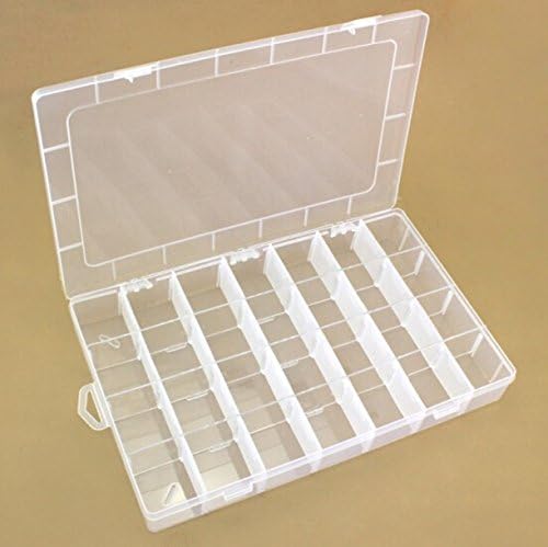 Chengyida 1 peça 28 Compartimentos Caixa de Jóias de Jóias de Capa de Jóias de Plástico de Plástico