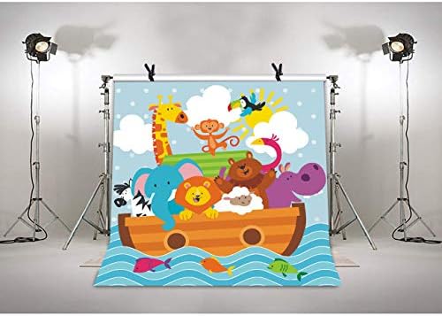 Ocean Ark Party Animals Photography Cenário para chá de bebê, 6x6ft, crianças de decoração de zoológico