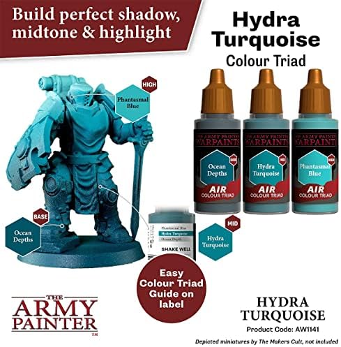 O pintor do exército Warpaint Air Hydra Turquoise - Pintura de água com água fortemente pigmentada não