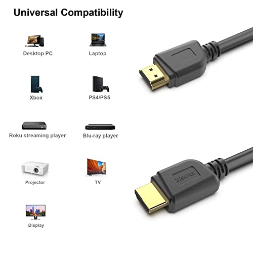 Benfei HDMI para cabo HDMI, 4K@60Hz Cabo HDMI de 6 pés de alta velocidade, 18 Gbps, 4k HDR, 3D, 2160p, 1080p, Ethernet, Retorno de áudio Compatível com TV UHD, Blu -ray, Xbox, PS4, PS3, PC - 6 pés