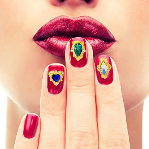 36pcs 3d liga de unhas de unhas, coração Drop unhas Glitter Rhinestone Charms for Women Girls Diy Unhel Decoration