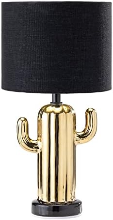 Lâmpada de mesa de cacto de ouro do Navaris - Lâmpada pequena de 12,8 de luz alta com base de cerâmica