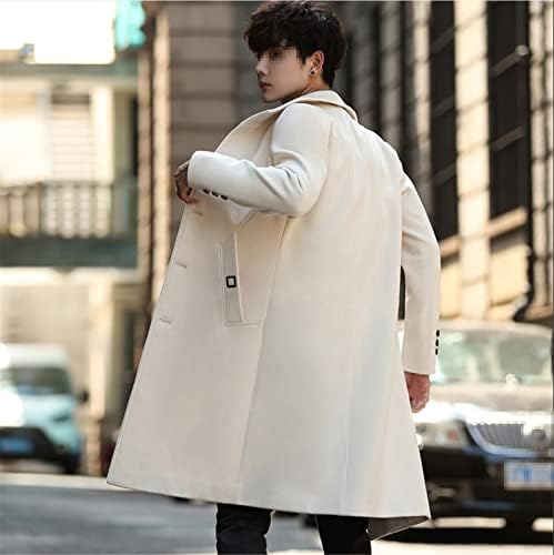 Inverno elegante branco casacos longos masculinos manto preto sobretudo cavalheiro casacos de