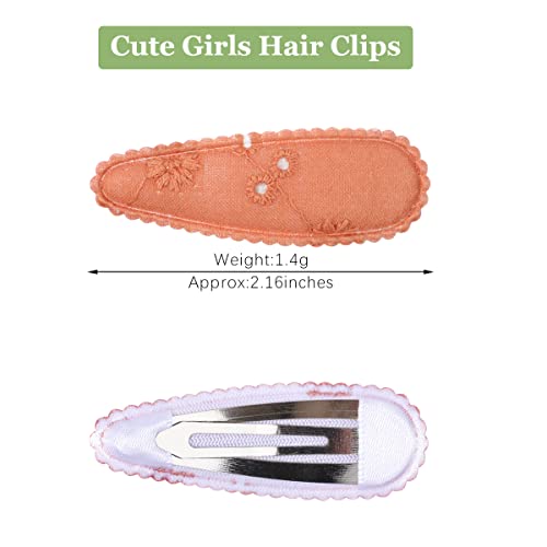 Gulelayar 24 PCs Clea Girls Cabelo, Clipes de cabelo de algodão de flores para meninas, impressão floral