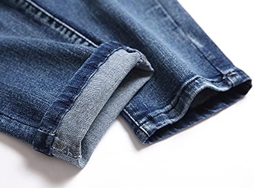 Calça de jeans de perna lisa de moda e magro dos homens de longbida masculino masculino masculino