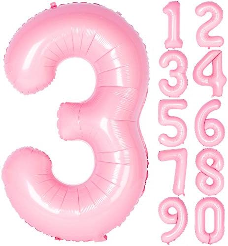 Números rosa de 40 polegadas 0-9 Decorações de festa de aniversário Helium Foil Mylar Number Balloon