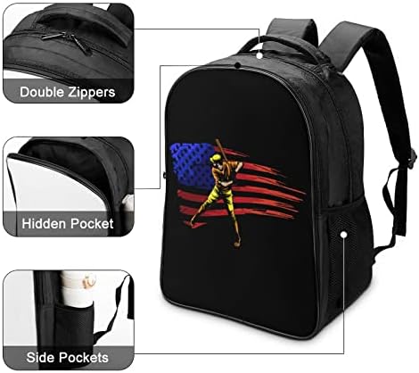Jogador de beisebol dos EUA Viagem Backpack Aesthetic Bookbag Saco de trabalho de mochilas pesadas para homens