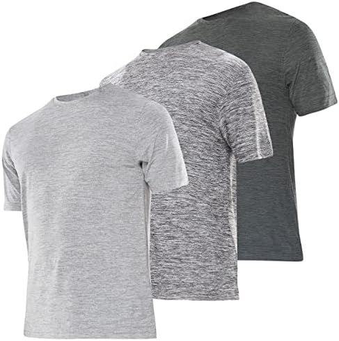 Camisas de ajuste seco de treino para homens de tamanhos estendidos - 3 camisa de desempenho de pacote