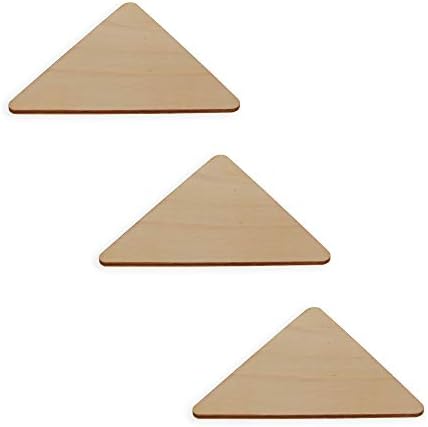 3 triângulos inacabados formas de madeira artesanato recortes de artesanato de diy não pintadas