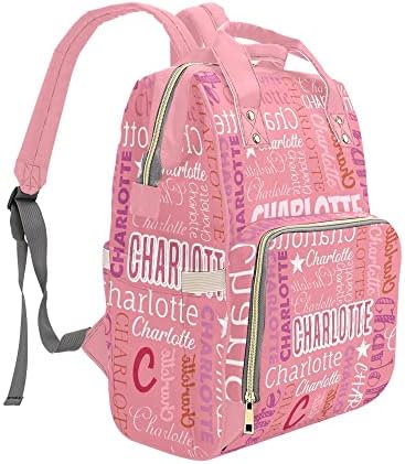 Nome Pink Mummy Backpack Backpack Backpack personalizado personalizado com nome Bolsa de Nappy Bolsas de bebê