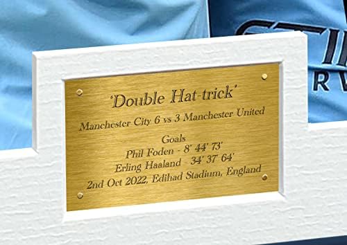 12x8 A4 Erling Haaland Phil Foden Hat-Tricks Manchester City vs UTD Autografado Photo Photo Photo Picture