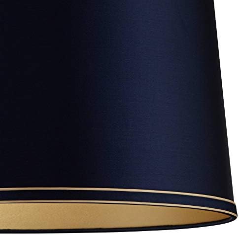 Soft Teal Meio Drum Lamp Shade com acabamento dourado 14 top x 16 inferior x 11 Alta substituição por harpa