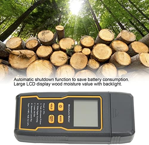 Tipo de pino Medidor de umidade digital 4 Modos de medição Backlight LCD Display Auto Power Off para madeira de papel de parede de papel, medidor de umidade de madeira