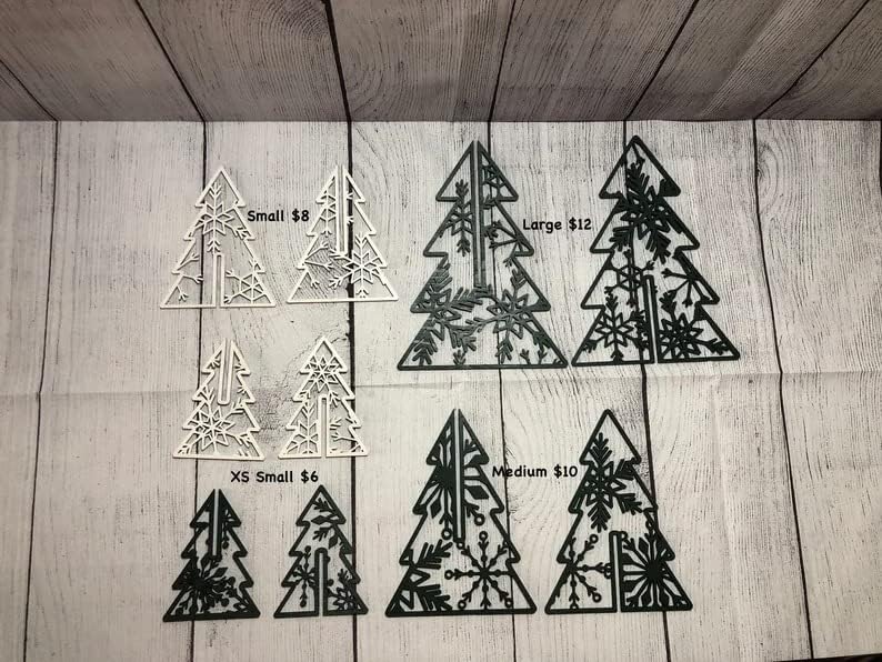 Árvores de Natal de floco de neve 3D fofos, decoração de Natal, decoração de férias, decoração de casa de madeira,